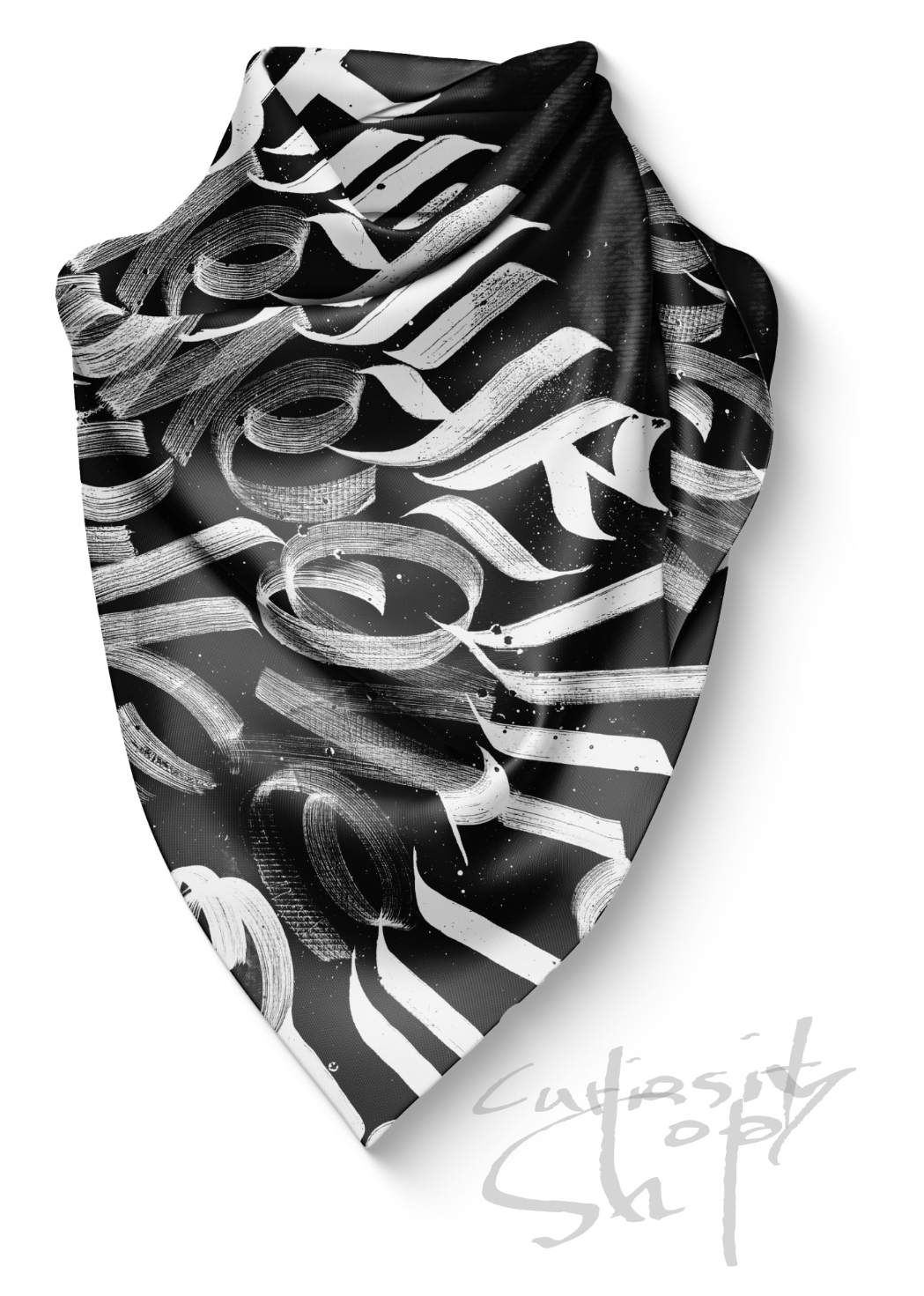 Calligraphy Graffiti Silk Scarf - Image 3