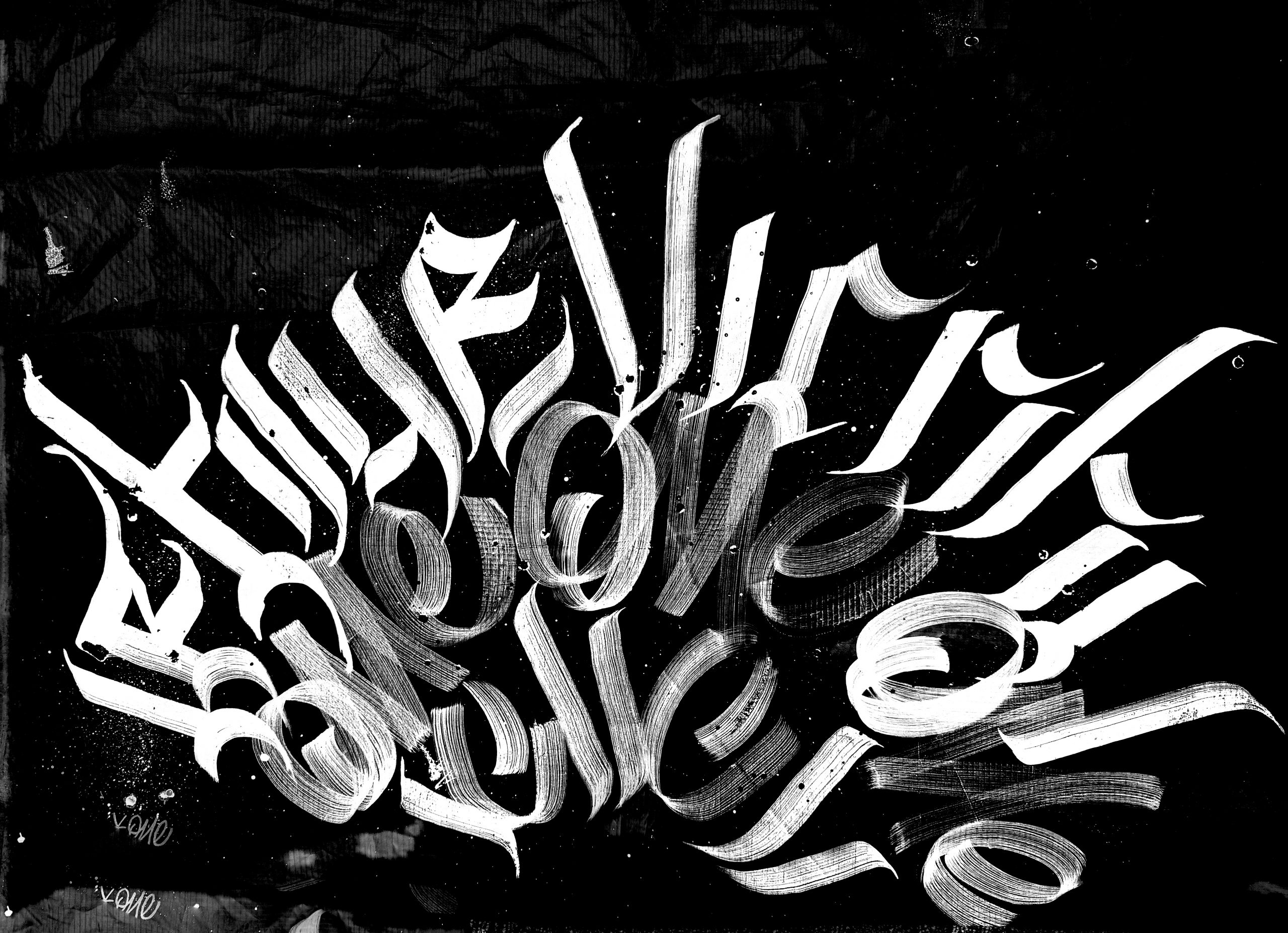 Calligraphy Graffiti Silk Scarf - Image 2