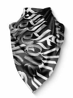 Calligraphy Graffiti Silk Scarf 