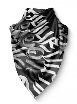 Calligraphy Graffiti Silk Scarf 