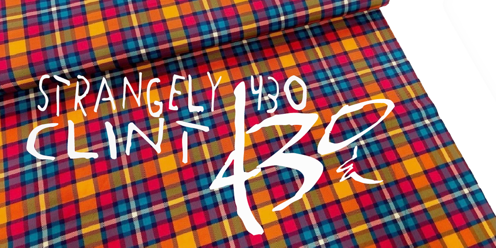 CLINT 430 plaid jacket design with oversized asymmetric collar, brown rib waistband and cuffs
